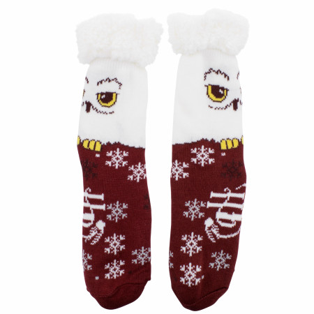 Harry Potter Burgundy Hedwig Cozy Cabin Socks